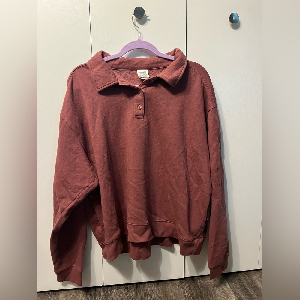 PINK cropped collared shirt